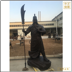 加工鑄銅關公立像擺件 加工鑄銅關公立像擺件