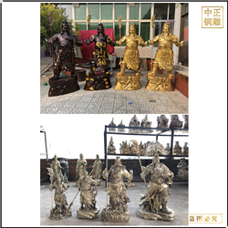 鑄銅彩繪紅臉關公雕塑 鑄銅彩繪紅臉關公雕塑