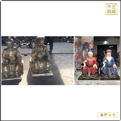 鑄造小型土地公婆銅像 鑄造小型土地公婆銅像