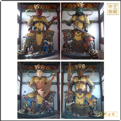 定制純銅四大天王擺件 定制純銅四大天王擺件