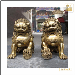 一對(duì)1.2米銅獅子 一對(duì)1.2米銅獅子