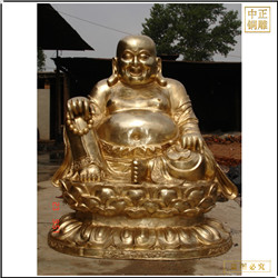 貼金彩繪彌勒佛佛像 貼金彩繪彌勒佛佛像
