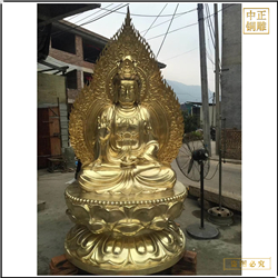 帶背光觀音菩薩銅像雕塑廠家 帶背光觀音菩薩銅像雕塑廠家