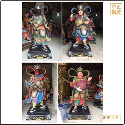 貼金純銅四大天王佛像圖片 貼金純銅四大天王佛像圖片