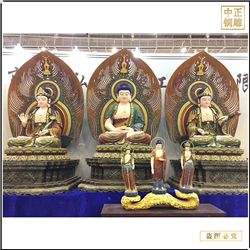 鑄銅西方三圣銅像廠家 鑄銅西方三圣銅像廠家