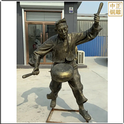 打鼓人物銅雕塑定制 打鼓人物銅雕塑定制