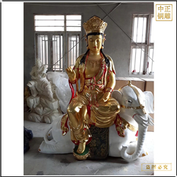 彩繪文殊普賢銅佛像 彩繪文殊普賢銅佛像