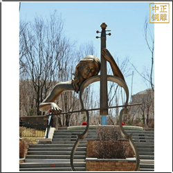 小區(qū)少女撫小提琴人物雕塑 小區(qū)少女撫小提琴人物雕塑