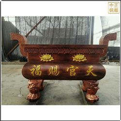 寺廟門前方形香爐雕塑 寺廟門前方形香爐雕塑