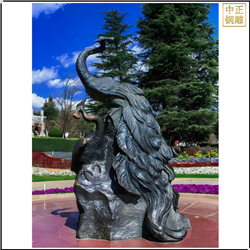 廣場(chǎng)孔雀銅雕塑 廣場(chǎng)孔雀銅雕塑