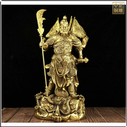 貼金九龍關公銅雕塑 貼金九龍關公銅雕塑