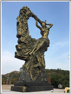 旅游景點(diǎn)女媧銅像