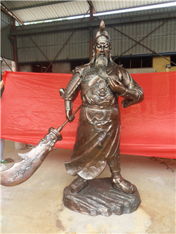 立式持刀關公銅雕 立式持刀關公銅雕