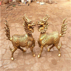 招財(cái)銅麒麟擺件
